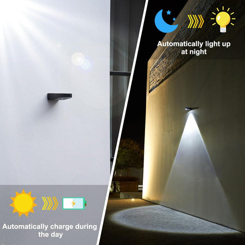 Solar Fence Lights Outdoor Waterproof LED Solar Wall Lights Dusk to Dawn Wall Lighting for Patio Yard Porch Deck Balcony Garden...