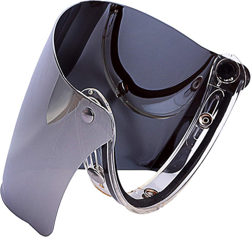 Flip Shield Visor for 3-Snap Motorcycle Half Open Face Helmets (Chrome Mirror)...