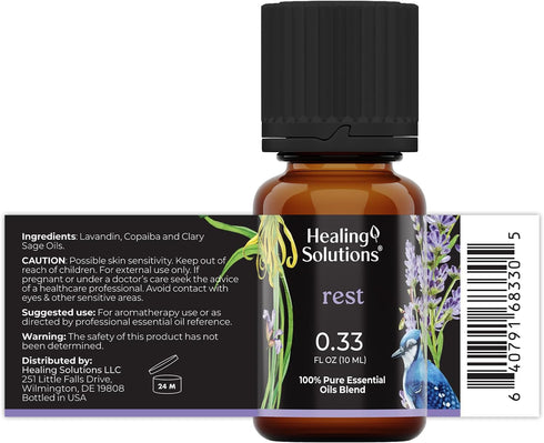 Healing Solutions Rest Blend Essential Oil - 0.33 Fluid Ounces...