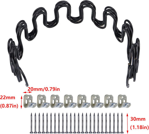 Antrader 16"(40cm) Couch Spring Repair Kit,4-Pack Upholstery Spring Clips for Furniture Couch Repair,Includes Screws and Clips,Black...
