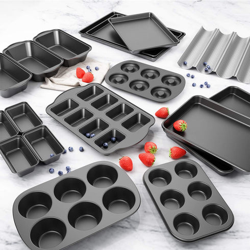 Tiawudi 3 Pack Nonstick Carbon Steel Baking Bread Pan, Large Loaf Pan, 9 1/2" x 5"...