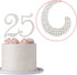 25 Cake Topper - Premium Silver Metal - 25th Birthday or Anniversary Party Sparkly Rhinestone Decoration Makes a Great Centerpiece - Now Protected...