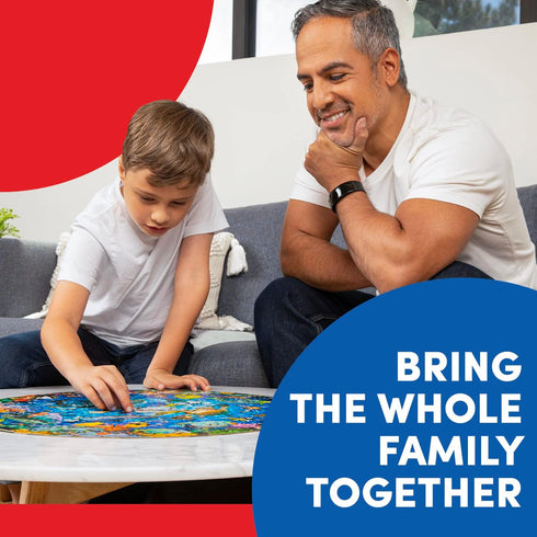 A Broader View Wild Animals Round Table Puzzle - 500 Pieces, Jigsaw Puzzles For Adults & Kids, Suitable For Groups Of 2 Or More, Everyone Gets The...