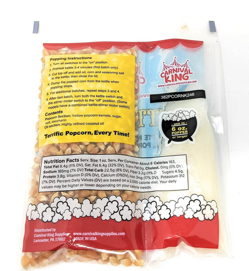 Al In One Kettle Corn Kit for 6 OZ popper or Larger, 4 Pack...