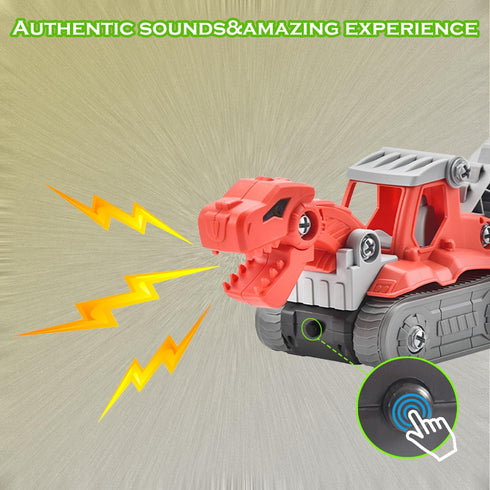 Take Apart Dinosaur Toys:2 pcs Stem buliding Toys for 3-8 Years Old Boys , Educational construction toys with Electric Drill? Party Christmas Birt...