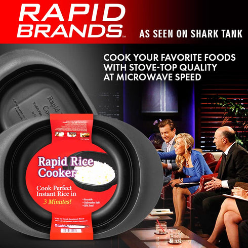 Rapid Rice Cooker | Microwave Rice Blends in Less Than 3 Minutes | Perfect for Dorm, Small Kitchen, or Office | Dishwasher-Safe, Microwaveable, & ...
