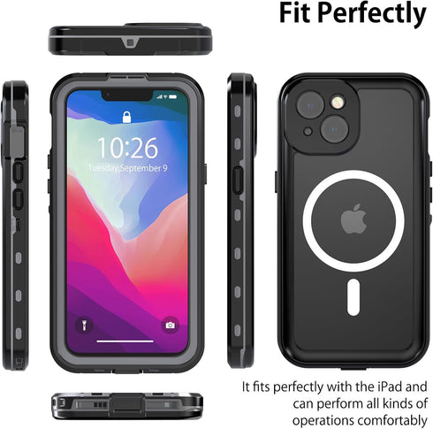 Compatible with iPhone 15 Plus Case Waterproof,Anti-Scratch, Full-Body Shockproof,Dustproof, Anti-Stain,Camera Lens Protector Phone Case with Buil...