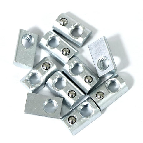 1/4"-20 Threaded Steel Roll in T-Nut with Ball Spring, T-Slot Nuts Accessory Hardware Nuts for 10 Series Aluminum Extrusion Profiles Rail (20)...