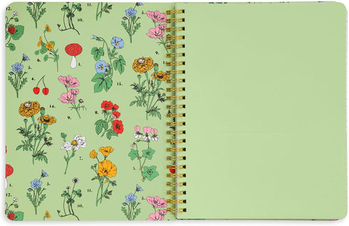 ban.do Rough Draft Mini Spiral Notebook with Saying, 8.5" x 6.75" with Pockets and 160 Lined Pages, Botanical Green...