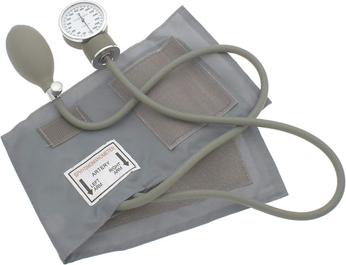 ASA TECHMED Manual Blood Pressure Monitor - Aneroid Sphygmomanometer Blood Pressure Cuff arm for Nurses Universal (Light Grey) Standard...