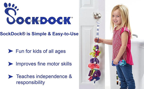 Sock Laundry Solution for Washing Drying & Storing Socks in Pairs, Clip & Hold Small & Long Socks in Washer Dryer & Closet, 2-Pack (Dark Blue)...