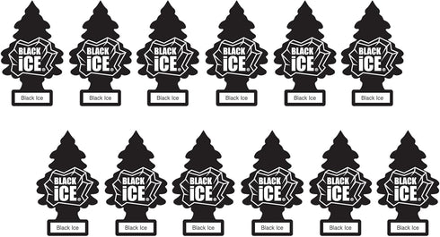 LITTLE TREES Car Air Freshener | Hanging Paper Tree for Home or Car | Black Ice | 12 Pack...