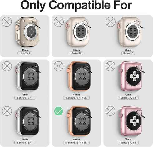 DABAOZA Compatible for Apple Watch Bands 40mm with Bumper, Bling Glitter Women Silicone Soft Comfortable Strap for iWatch SE Ultra Series 10 9 8 7...