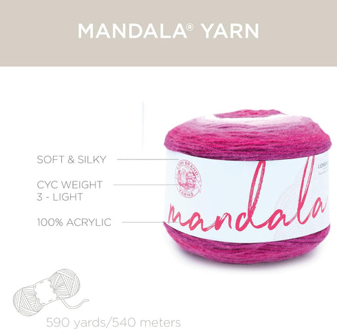 Lion Brand Yarn Mandala Yarn, Multicolor Yarn for Crocheting and Knitting, Craft Yarn, 1-Pack, Cupid...