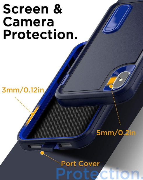 AICase for iPhone X/XS Case Built-in Kickstand with Glass Screen Protector,Heavy Duty Drop Protection Full Body Rugged Shockproof Military Protect...