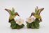 Fine Porcelain Hummingbird with Apple Cherry Blossom Flowers Taper Candle Holder Pair Figurine, 3-5/8" H...