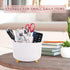 360°Rotating Makeup Organizer, 5 Slot Makeup Brush Holder, Spinning Cosmetic Organizer for Vanity, Bedroom(White)...