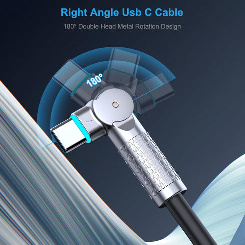 USB C to USB C Cable 240W 10FT, 180° Rotating Head with LED Type C Charger Cable Fast Charge for iPhone 15/15Pro/15Plus/15ProMax,MacBook Air,iPad ...