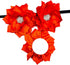 10PC Orange 2.76Inch Chiffon Rhinestone Flat-Back Ruffled Fabric Flower for DIY Handmade Making Headbands Hairpin Flower Crafts Party Wedding Deco...