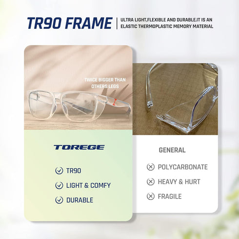 TOREGE Pink Safety Glasses For Women, Clear Safety Goggles Eye Protection With Anti-Fog And Anti-Blue Light Lens, Stylish Protective Eyewear For N...