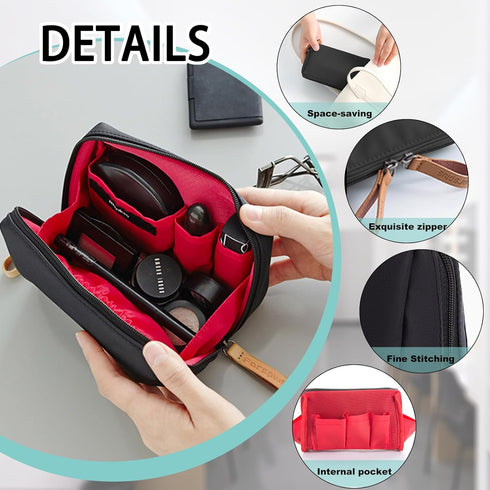 2 Pack Portable Small Makeup Bag for Purse, Waterproof Cosmetic Pouch Bags with Zipper, Travel Skin Care Pouches for Women Skincare Make Up Toilet...