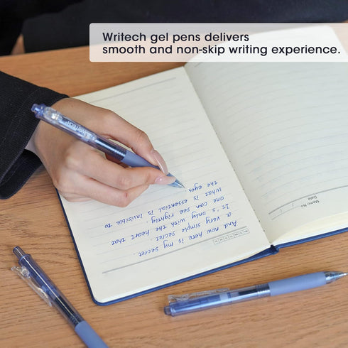 WRITECH Fine Point Gel Pens: Retractable 0.7mm Blue-Ink Color Pen for Journaling Smooth Writing Fine Point Tip Quick-dry Ink No Bleed Set 10ct...
