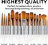16 Pieces Premium Artist Paint Brush Set - Includes Palette Knife, Sponge, Organizing Case - Painting Brushes for Kids, Adults & Professionals - P...