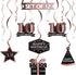 LINGTEER Happy 10th Birthday Decorations - 12 Pcs Birthday Black & Rose Gold Foil Swirls Streamer Set,Cheers to Ten Years Old Bday Party Gift Deco...