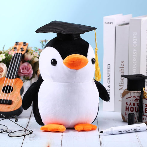 Graduation Autograph Stuffed Animal 2024 Smooth Fabric Stuffed Toy with Congrats Grad Plush Autograph Stuffed Animal with Black Marking Pen for Gr...
