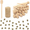 50 Pack 3 Inch Mini Wood Honey Dipper Sticks Set,Honey Stirrer Honey Wand for Honey Jar Dispense Drizzle Honey, 50 Pieces Honeybee Charm Pendants ...