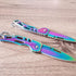 2 Pack Pocket Knife (Multicolored Titanium) with Key Ring Easy To Everyday Carry, Folding Knife Self-Defense...