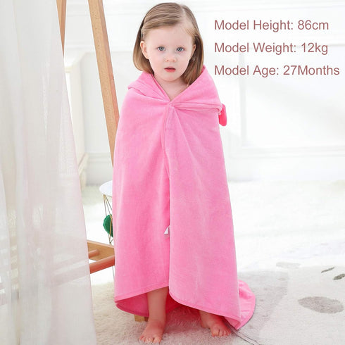 MICHLEY Unisex Baby Animal Hooded Bath Towel Soft Cotton Beach Swimming Washcloth for 0-6T, Pink...