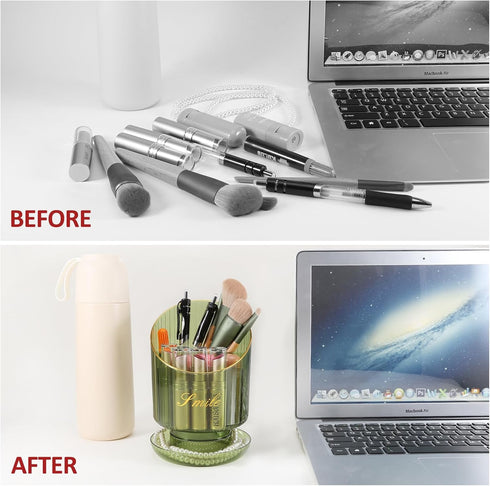 Desk Organizer Makeup Brush Holder Cosmetics Holders Storage Cup for Vanity Desktop,Bathroom Organizer Countertop...