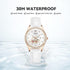 Women's Quartz Watch: Water-Resistant, Night-Luminous, High-End Ladies' Quartz Wristwatch with Calendar, Luxury Watch Gift (White+White)...