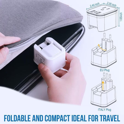 2 Pack European Travel Plug Adapter, LANUEE Italy Power Adapter with USB C Port, 2 in 1 Type C/L Foldable EU Outlet Adapter,Travel Accessories to ...