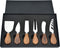 6Pcs Cheese Knife Set,Cheese Knives Cheese Slicer Cheese Cutter Cheese Fork,Cheese Spreading Knife,Wood Handle Stainless Steel Slicer for Charcute...