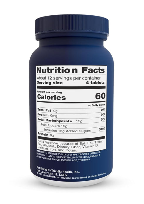 TRUEplus® Glucose Tablets, Orange - 50ct...