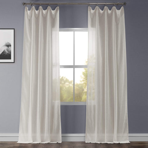 HPD Half Price Drapes Linen Sheer Curtains 84 Inches Long Linen Curtain for Bedroom & Living Room (1 Panel), 50W x 84L, Gardenia...