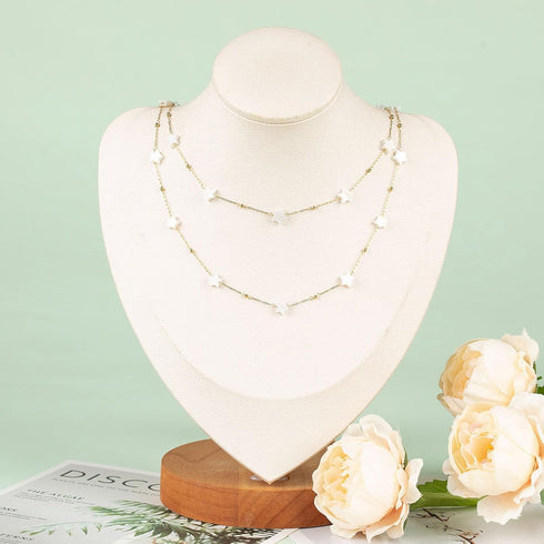 UMAOKANG 3 Yard White Shell Star Chain for Jewelry Making, Gold Plated Stainless Steel Jewelry Making Chain Roll with Jewelry Findings...