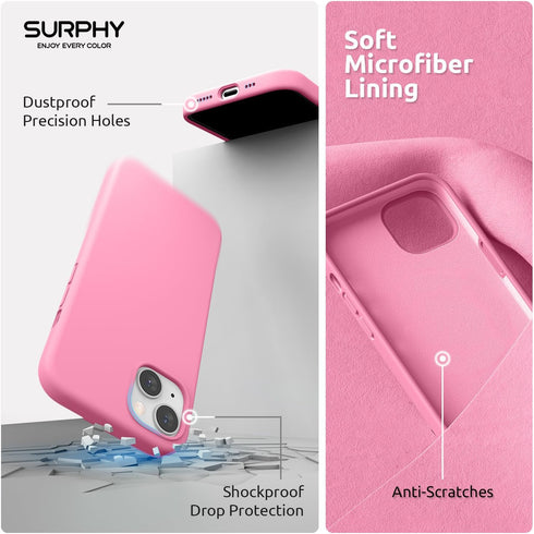 SURPHY (4 in 1 Designed for iPhone 14 Case Compatible with MagSafe (6.1 inch, 2022), with 2 Pack Screen Protector + Camera Cover, Liquid Silicone ...