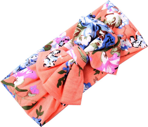 Galabloomer Newborn Receiving Blanket Headband Set Baby Flower Rose Swaddle with big bow (orange)...