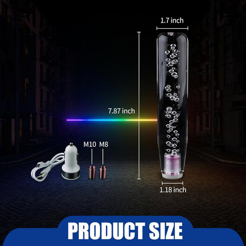 1 PC Car Personalized Gear Shift Head, LED Illuminated Crystal Bubble Shift Knob Wave Stick Head, 7.87" Cool Shift Head, Replacement Modification ...