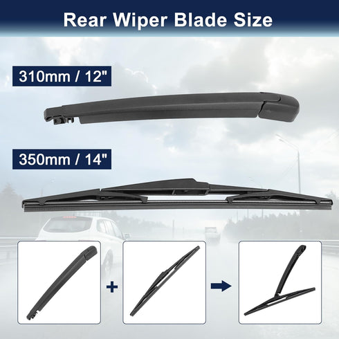 X AUTOHAUX Rear Windshield Wiper Blade Arm Set for Lexus RX 03-08 for Mazda CX-7 CX-9 6 Estate...