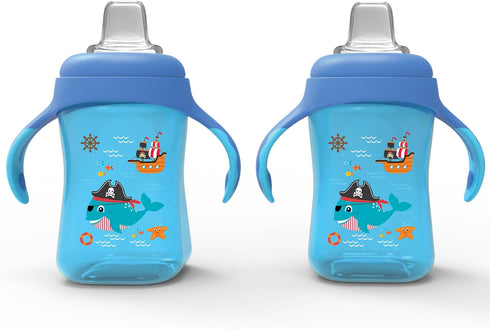 Avima Baby 10 oz Spill Proof Baby Sippy Cup w/Interchangeable Soft Spout Nipple - Trainer Sippy Cup with Handles - BPA Free & Dishwasher Safe Kids...