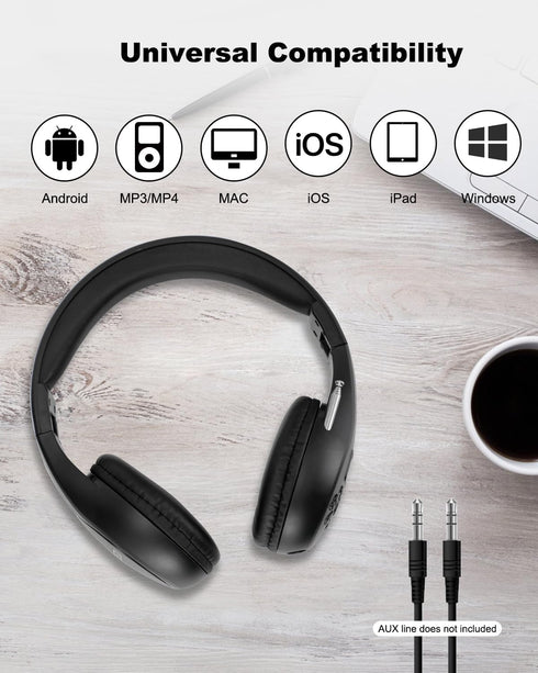 Portable Personal FM Radio Headphones with Best Reception, Wireless Headset FM Radio Ear Muffs for Walking, Jogging Powered by 2 AA Batteries(Not ...