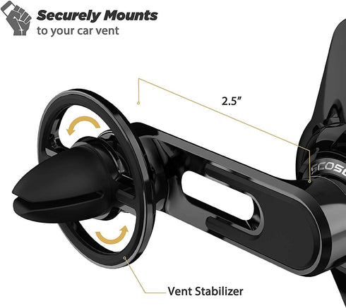 SCOSCHE MCQVP-XTET MagicMount Charge3 10W Magnetic Qi-Certified FreeFlow Wireless Vent Charging Mount...
