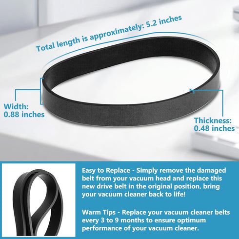 HASMX 2-Pack Replacement Vacuum Cleaner Belts #12675000002729 for Black & Decker Air Swivel Vacuum BDASV101, BDASV103, BDASV104, BDASL102 & Ultra,...