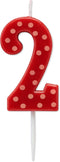 Papyrus Number 2 Birthday Candle, Red Polka Dots (1-Count)...