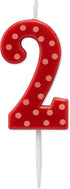 Papyrus Number 2 Birthday Candle, Red Polka Dots (1-Count)...