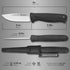 Ganzo G807-BK Fixed Blade Knife 9CR14 Stainless Steel Blade Ergonomic Anti-Slip Handle Camping Hunting Fishing Outdoor EDC Knife with PP Scabbard ...